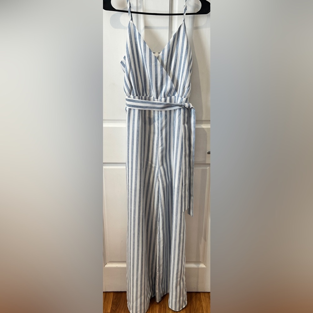Striped Blue and White Jumpsuit